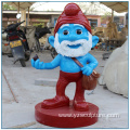 Outdoor Life Size Fberglass  Smurfs for Garden Decoration